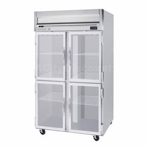 Beverage Air HRP2-1HG-LED 49 CuFt Horizon Series LED Glass 4-Door Reach-In & S/S Sides