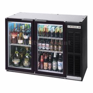 Beverage Air BB48GY-1-B-LED 12.1 CuFt 2-Section Black Finish Shallow Bar Cooler w/ LED