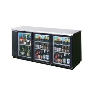 Beverage Air BB78G-1-B-LED 33 CuFt Three-Section Backbar Glass Door Cooler w/ LED
