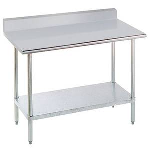 Advance Tabco KLAG-304-X 48" x 30" Work Table 16 Gauge S/s 5" Riser Galvanized Shelf