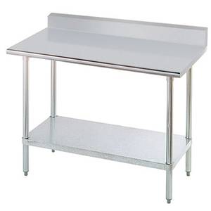 Advance Tabco KSLAG-308-X All S/s 96" x 30" Work Table 5" Riser 16 Gauge w/ Undershelf