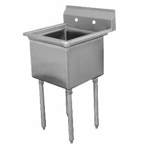 Advance Tabco FC-1-1818-X 1 Compartment Sink 16 Gauge Stainless 18" x 18" x 14" Bowl