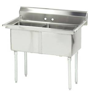 Advance Tabco FC-2-1818-X 2 Compartment Sink 16 Gauge 18" x 18" x 14" Bowls Stainless