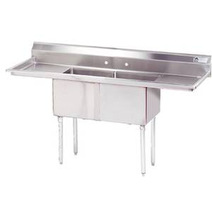 Advance Tabco FC-2-1818-18RL-X 2 Compartment Sink 18"x18"x14" Bowls S/s Two 18" Drainboards