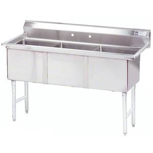 Advance Tabco FC-3-1515-X 3 Compartment Sink 15"x15"x12" Bowls Stainless 16 Gauge