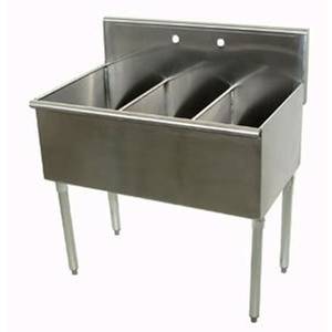 Advance Tabco 4-3-36-X 3 Compartment Scullery Sink 12" x 21" Bowls 430 Series S/s