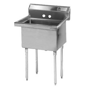 Advance Tabco FE-1-1812-X 1 Compartment Sink 18 Gauge 18" x 18" x 12" Bowl Stainless