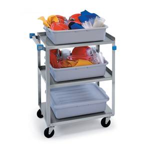 Lakeside 311 16.25"W x 27.5"L S/S 3-Shelf Utility Cart w/ 300 lb Capacity