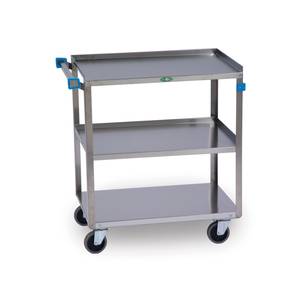 Lakeside 422 19"W x 31"L S/S 3-Shelf Utility Cart w/ 500 lb Capacity