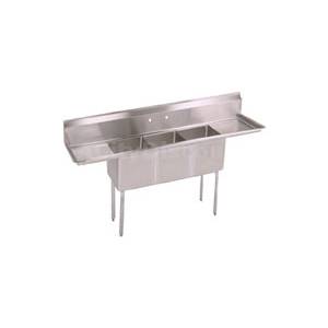 John Boos E3S8-1014-10T15-X 3 Compartment Sink 10"x14"x10" Bowls w/ Two 15" Drainboards