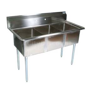 John Boos E3S8-1014-10 3 Compartment Sink 10"x14"x10" Bowls 18 Gauge Stainless