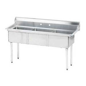 Advance Tabco FE-3-1515-X 3 Compartment Sink 18 Gauge 15"x15"x12" Bowls Stainless