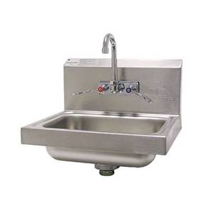 Advance Tabco 7-PS-68 Wall Mount Hand Sink 14"x10"x5" Bowl w/ Wrist Handle Faucet