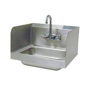 Advance Tabco 7-PS-66 Wall Mount Hand Sink 14"x10"x5" Bowl Side Splashes & Faucet