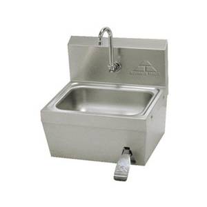 Advance Tabco 7-PS-62 Knee Valve Hand Sink 14" x 10" x 5" Bowl w/ Gooseneck Faucet
