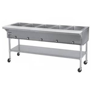 Eagle Group SPDHT5 5-Well Mobile Electric Hot Food Table w/ S/S Shelf & Legs