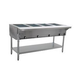 Eagle Group SDHT4 4-Well Stationary Electric Hot Food Table S/S Shelf & Legs