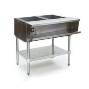 Eagle Group AWTP2 2-Well Gas Steam Table w/ Galvanized Shelf & Safe Pilot