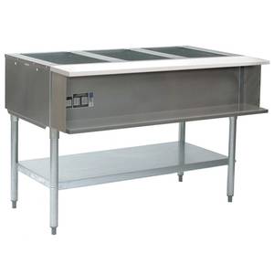 Eagle Group SWT3 3-Well Electric Steam Table w/ S/S Shelf & Legs