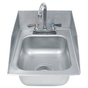 Advance Tabco DI-1-5SP Drop-In Sink 10"x14"x5" Bowl w/ Side Splashes & Faucet