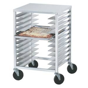 Advance Tabco PZ12-X Mobile Aluminum Top Pizza Pan Rack with 12 Pan Capacity