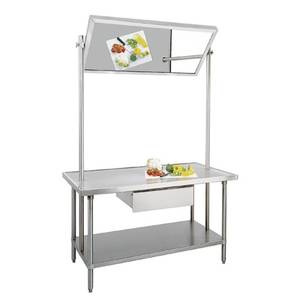 Advance Tabco VSS-DT-365 60" x 36" Stainless Demo Table w/ Tilting Mirror
