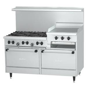 Garland X60-6R24RS Sunfire 60" Gas Range 24" Raised Griddle 1 Std Oven 6 Burner