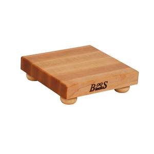 John Boos B9S 9" Square Maple Cutting Board 1.5" Thick Wooden Legs