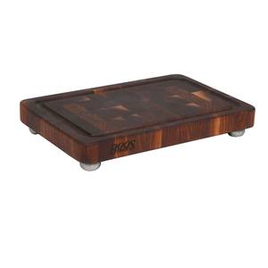 John Boos WAL-1812175-SSF 18" x 12" Walnut Cutting Board with Groove & Stainless Feet