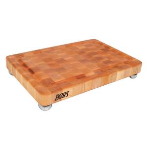 John Boos MPL1812175-SSF 18" x 12" Maple Cutting Board with Groove & Stainless Feet