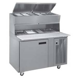 Delfield 18648PDL 48" Wide Dual Rail Refrigerated Pizza Prep Table