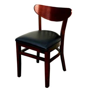 Atlanta Booth & Chair WC808 WS Wood Oval Back Restaurant Chair w/ Wood Seat & Finish Option