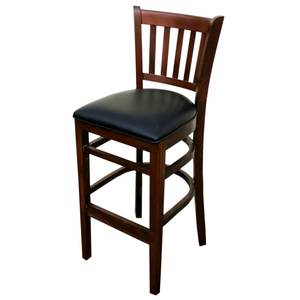 Atlanta Booth & Chair W102BS-WS Wood Slat Back Dining Bar Stool Wood Seat & Finish Options