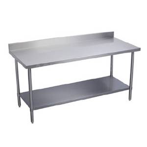 Elkay Foodservice EWT24S96-STG-24X 96"x24" Work Table 18/300 S/s 2" Upturn w/ Galvanized Shelf