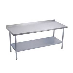 Elkay Foodservice EWT30S96-STG-2X 96"x30" Work Table 18/400 S/s 2" Upturn w/ Galvanized Shelf