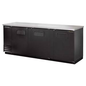 True TBB-4-HC 90" Wide Thee Section Back Bar Cooler w/ Black Finish