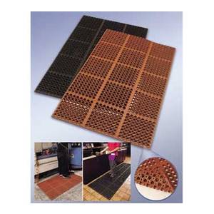 Cactus Mat 3525-C1 3'x5' VIP Tuffdek Black Rubber Kitchen/Industrial Floor Mat