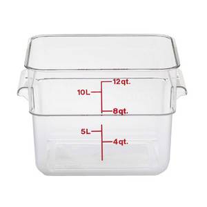 Cambro 12SFSCW135 6 ea - CamSquare 12 Qt Clear Food Container w/ Handles