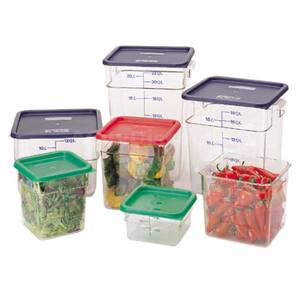 Cambro 18SFSCW135 6 ea - CamSquare 18 Qt Clear Food Container w/ Handles