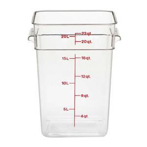Cambro 22SFSCW135 6 ea - CamSquare 22 Qt Clear Food Container w/ Handles