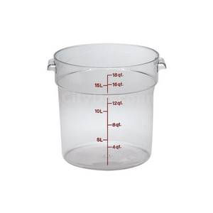 Cambro RFSCW18 6 ea - CamWear Round 18 Qt Clear Food Container w/ Handles