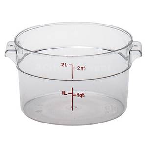 Cambro RFSCW2 12 ea - CamWear Round 2 Qt Clear Food Container w/ Handles