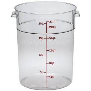 Cambro RFSCW22 6 ea - CamWear Round 22 Qt Clear Food Container w/ Handles