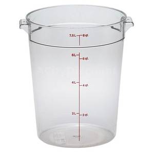 Cambro RFSCW8 12 ea - CamWear Round 8 Qt Clear Food Container w/ Handles