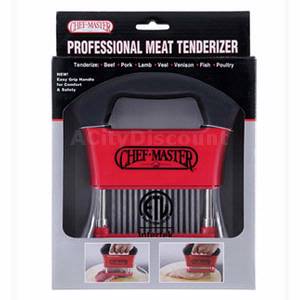 ChefMaster 90009 Professional Hand Held Meat Tenderizer w/ 48 S/S Blades