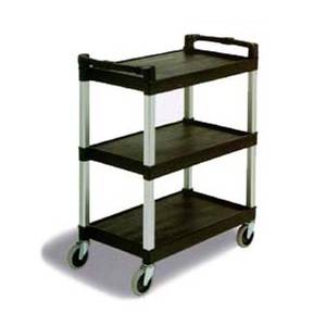Continental Commercial Products 5810 BK Plastic Shelves Bussing Cart - Black