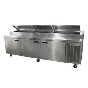 Delfield 186114PTBMP 114" Pizza Prep Table With Refrigerated Topping Rail