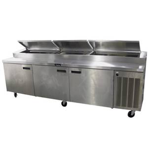 Delfield 18699PTBMP 99" Pizza Prep Table With Refrigerated Pan Rail