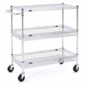 Metro BASCART-SR Basket Cart - 3 shelf, 150 cap per shelf