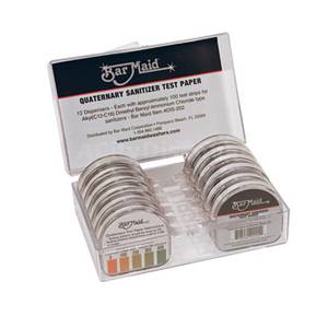 Bar Maid DIS-202 Case of 12 Quaternary Sanitizer Test Strip Dispensers 100 ea